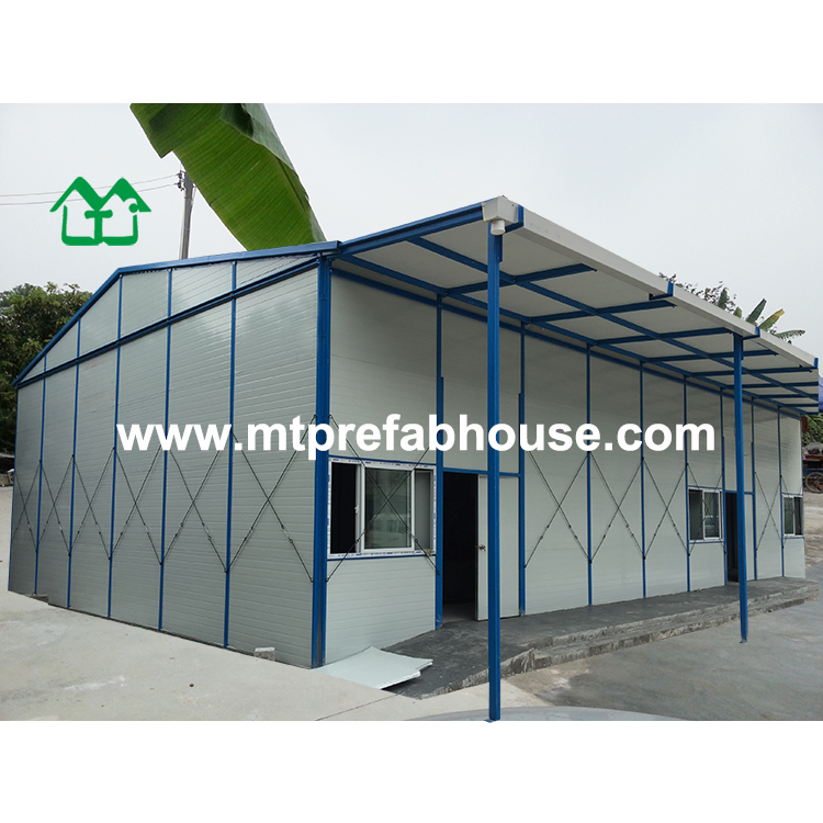 Signle storey prefabricated house with customized canopy